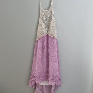 Anna Sui X O’Neill Pink Ella Printed Crochet Halter Dress